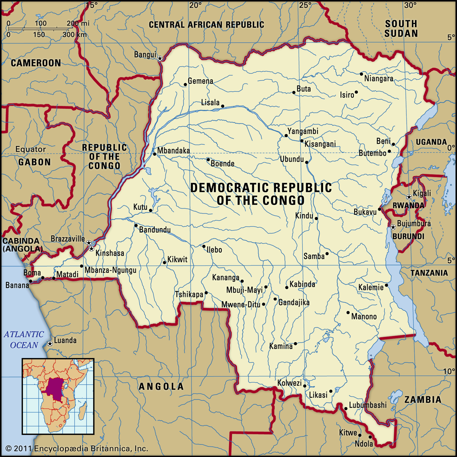 Democratic Republic Of Congo World Map
